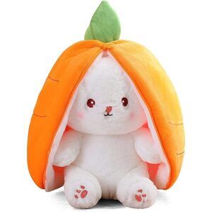 LOUJIN Strawberry Bunny Plush Bunny Stuffed Animal Plush Strawberry Bunny plush